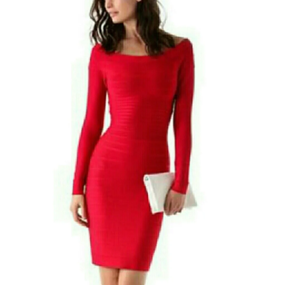 Herve Leger "Candice" Lip Stick Red XXS Dress - Picture 1 of 8